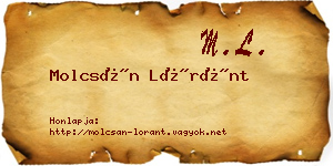 Molcsán Lóránt névjegykártya