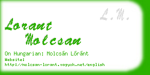 lorant molcsan business card